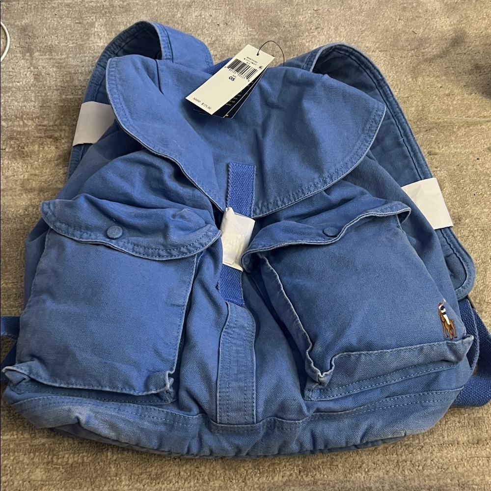 Polo Ralph Lauren Blue Flap-Top Canvas Backpack